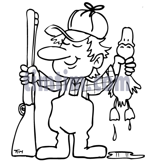 518x548 Free Drawing Of A Hunter Bw From The Category Fishing Hunting