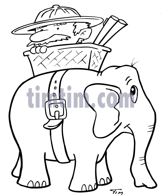 539x650 Free Drawing Of A Safari Elephant Bw From The Category Fishing