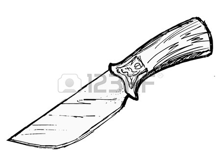 450x338 Hand Drawn, Cartoon, Sketch Illustration Of Knife Royalty Free