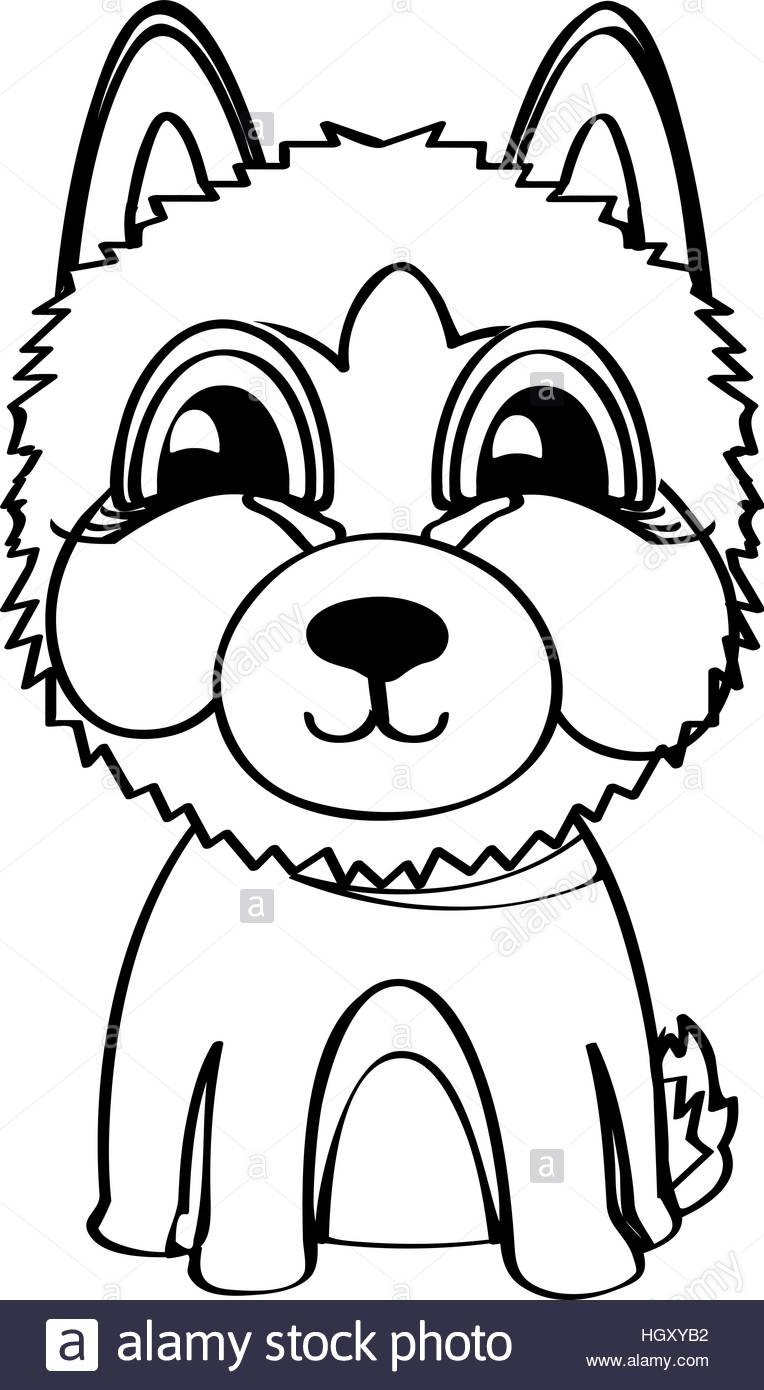 764x1390 Siberian Husky. Vector Illustration Stock Vector Art