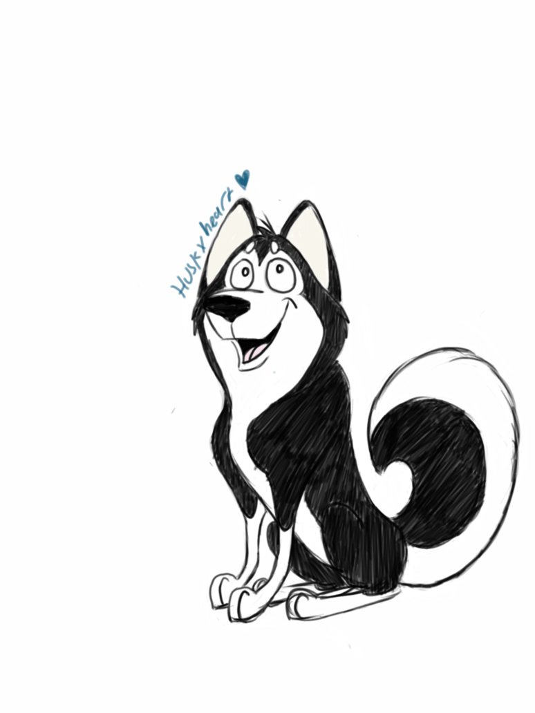 774x1032 Cartoon Husky Doodle Sitting By Huskyheart