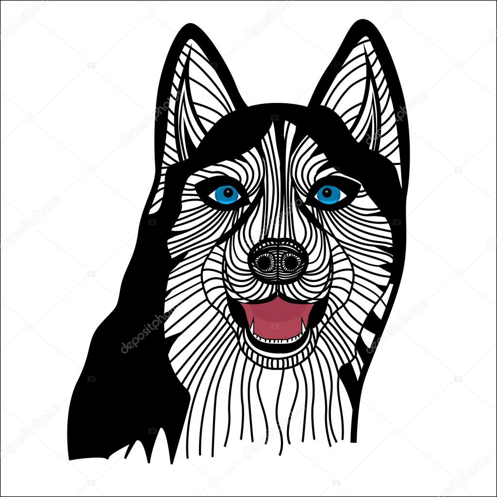 1024x1024 Dog Husky Head Stock Vector Svetap