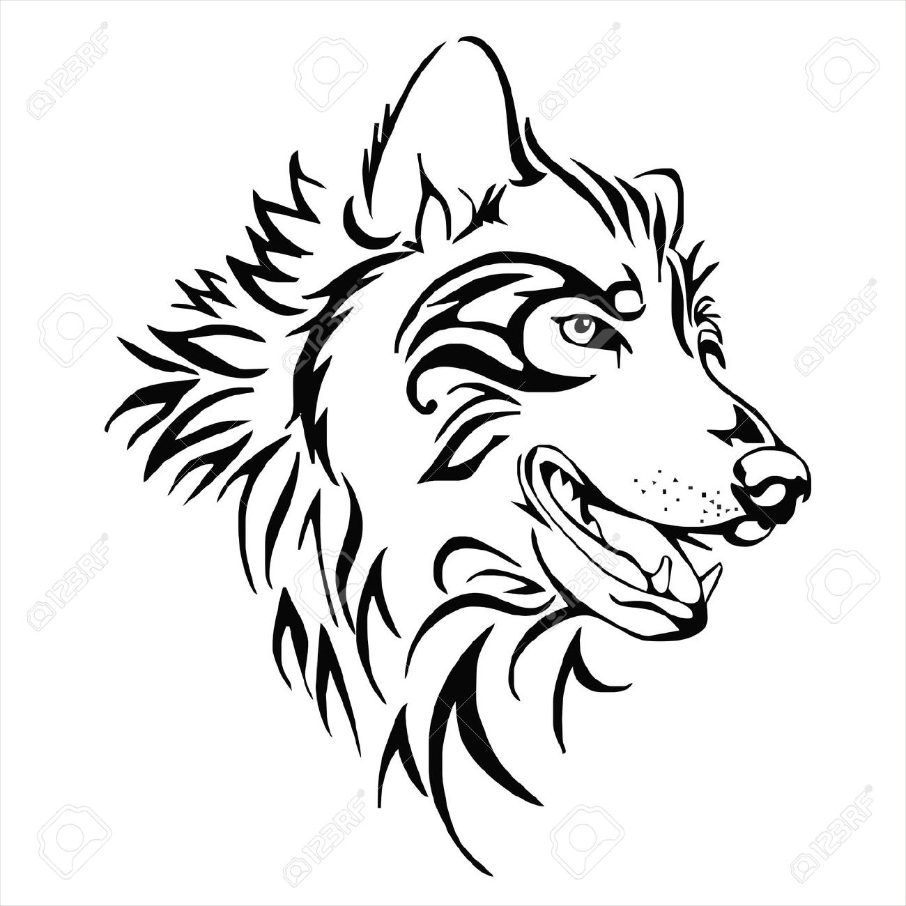 1300x1300 Husky Clipart Tribal