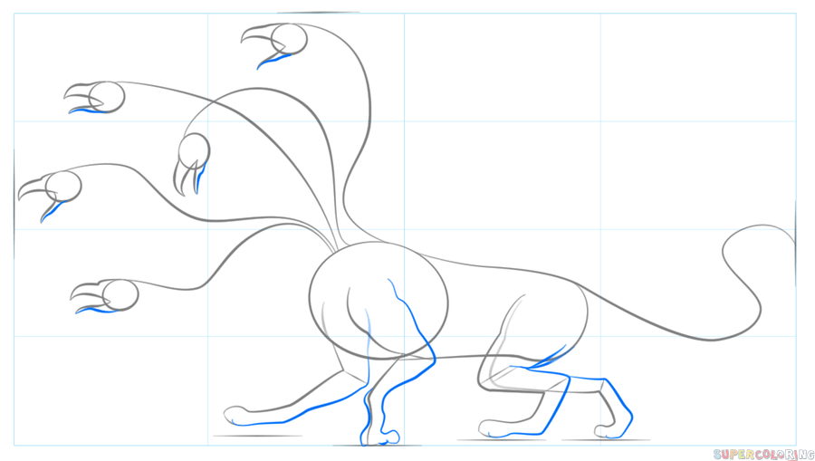 900x509 How To Draw A Hydra Step By Step Drawing Tutorials