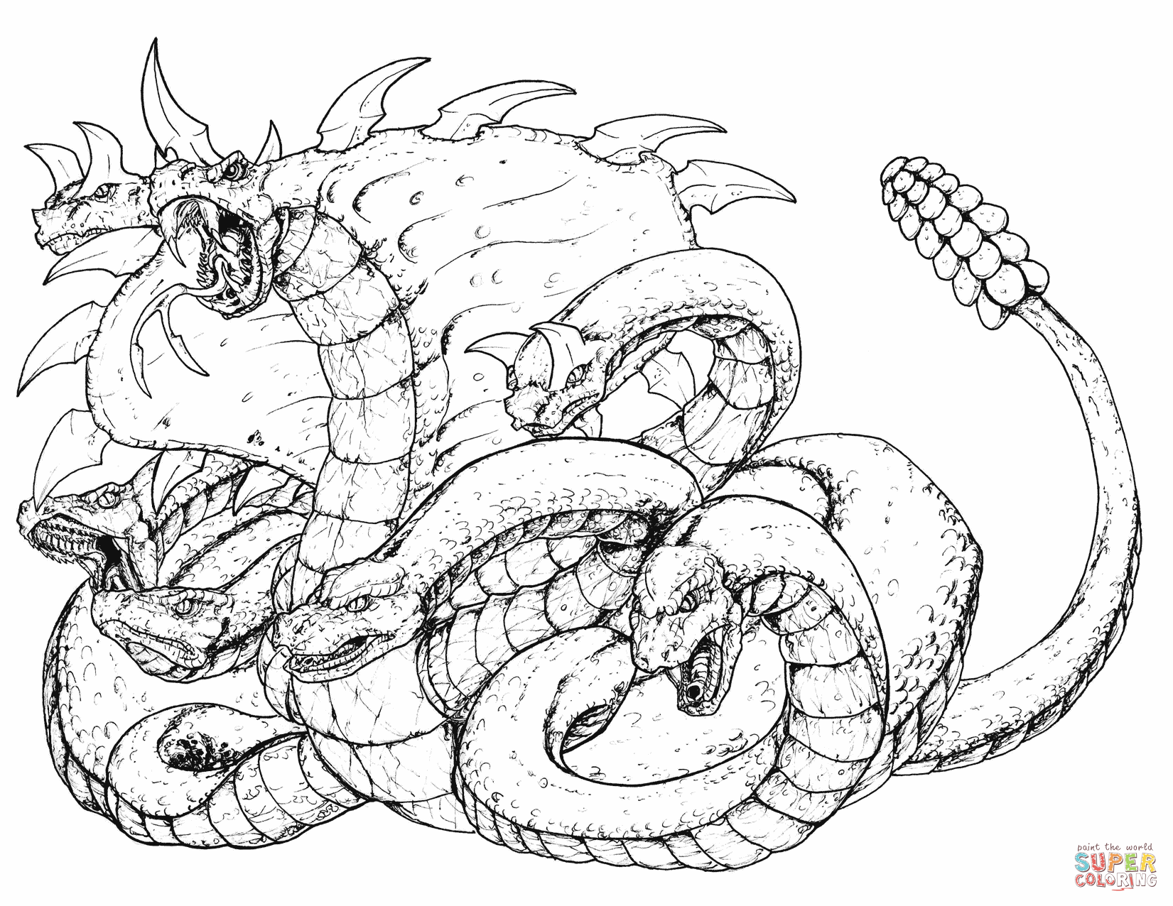 1651x1276 The Hydra Strikes Coloring Page Free Printable Coloring Pages