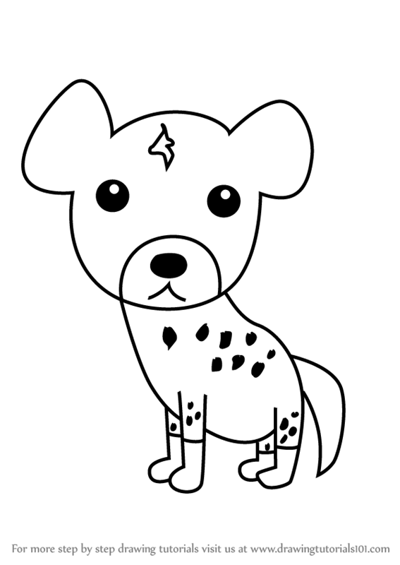 567x800 Learn How To Draw A Hyena For Kids (Animals For Kids) Step By Step