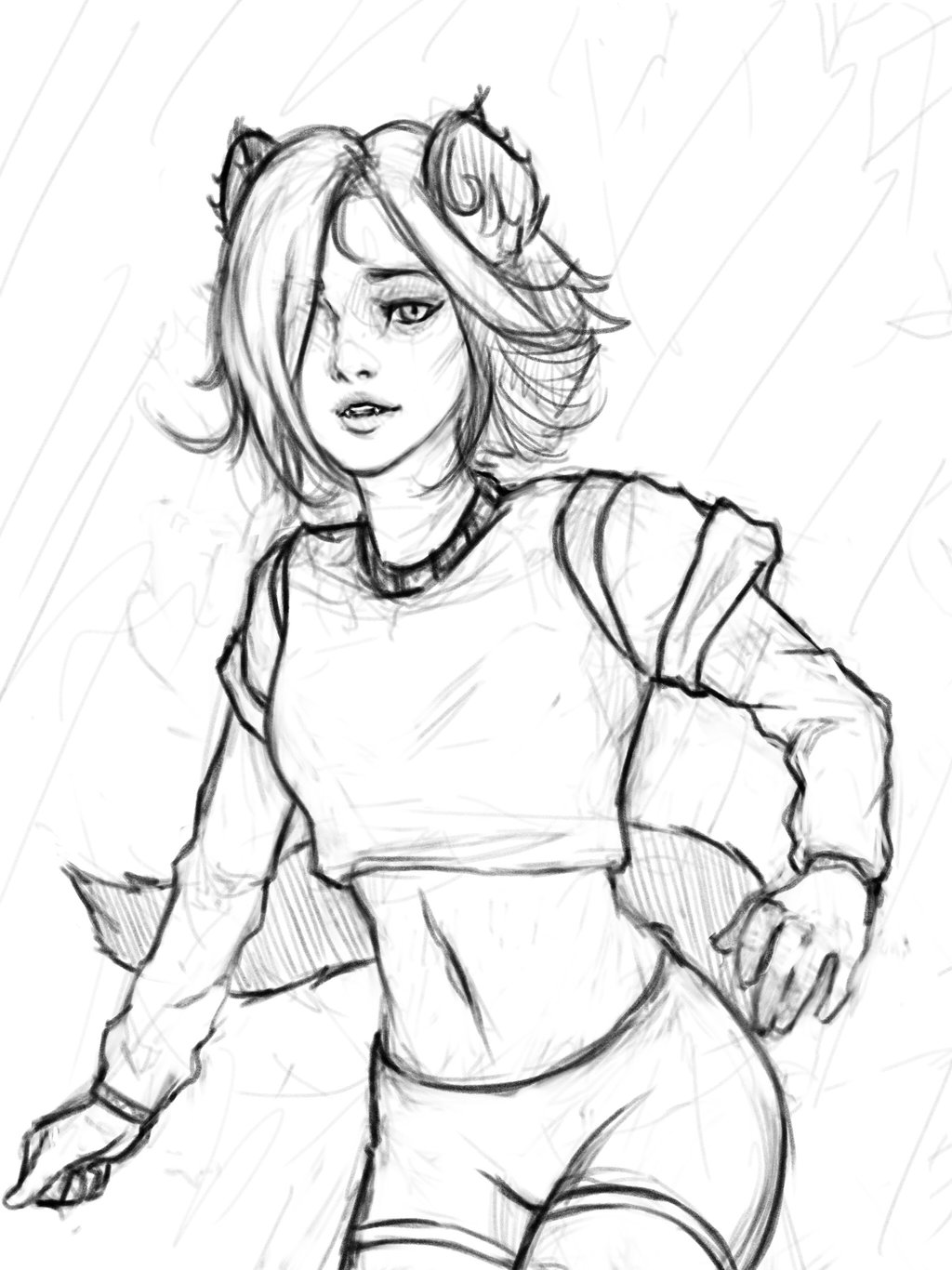 1024x1366 Sketching A Woodlandsy Hyena Girl By Whatneyesore