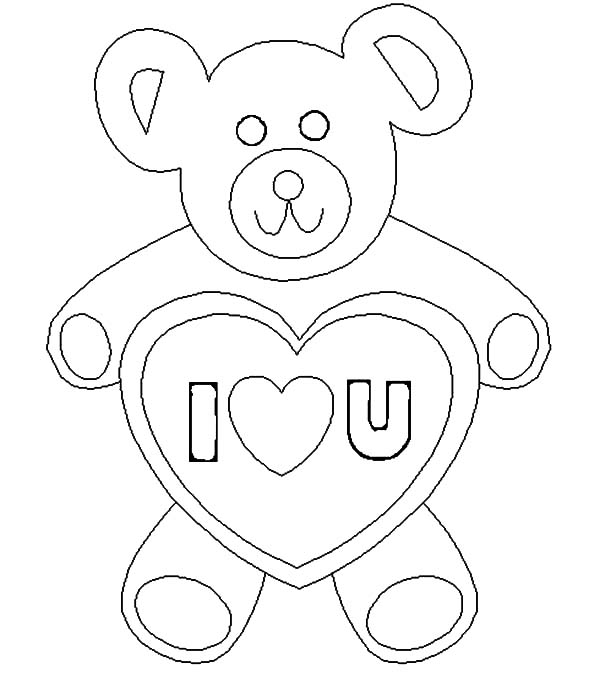 600x686 I Love You Teddy Bear Drawings
