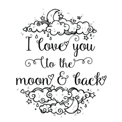 425x425 Image Of I Love You To The Moon And Back A5 Art Print Set Moon