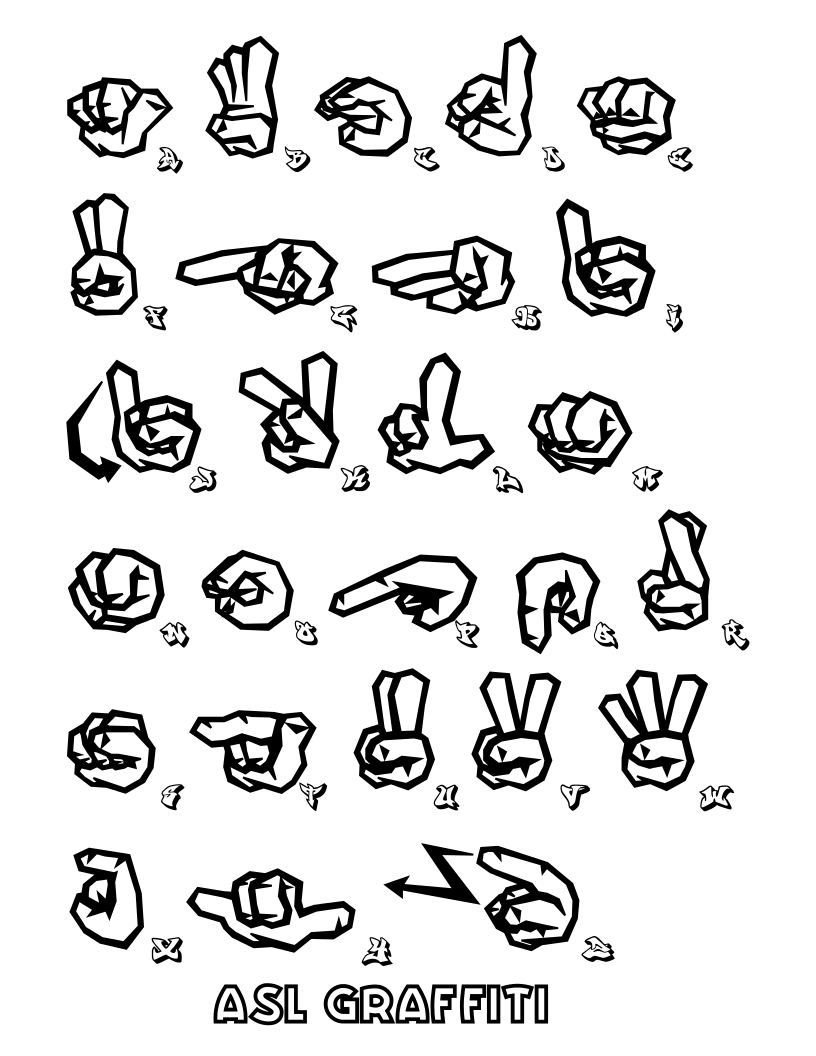 816x1056 I Love You Hand American Sign Language Coloring Pages