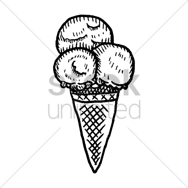 600x600 Ice Cream Cone Vector Image