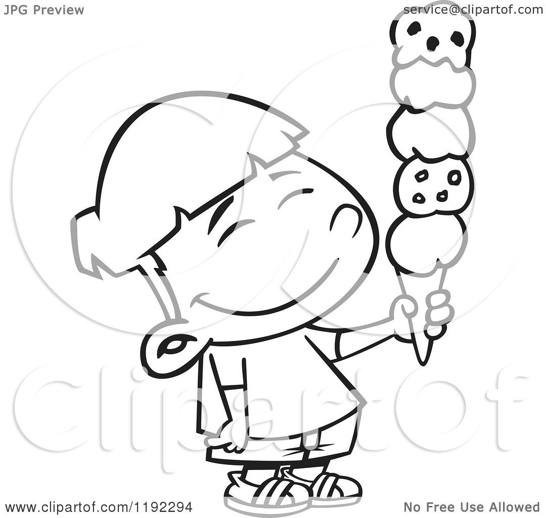 1080x1024 Cartoon Black And White Line Art Of A Happy Asian Boy Holding A 5
