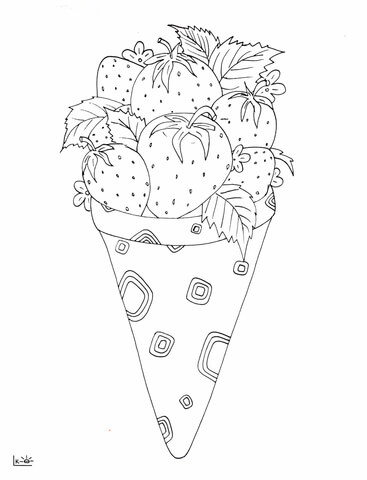 367x480 Strawberry Ice Cream Coloring Page Free Printable Coloring Pages