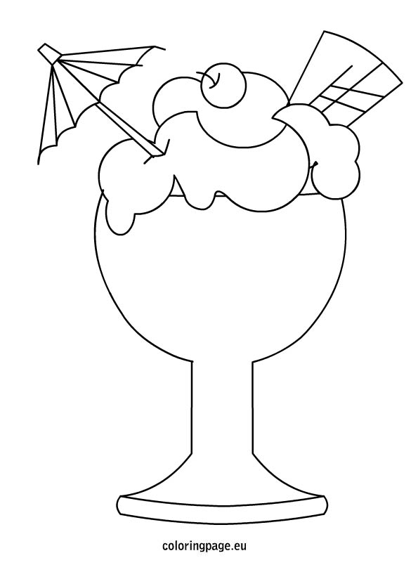 595x804 Ice Cream In A Glass Cup Coloring Page