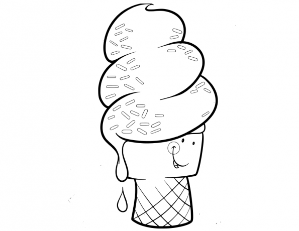 595x460 Ice Cream Cone Coloring Page