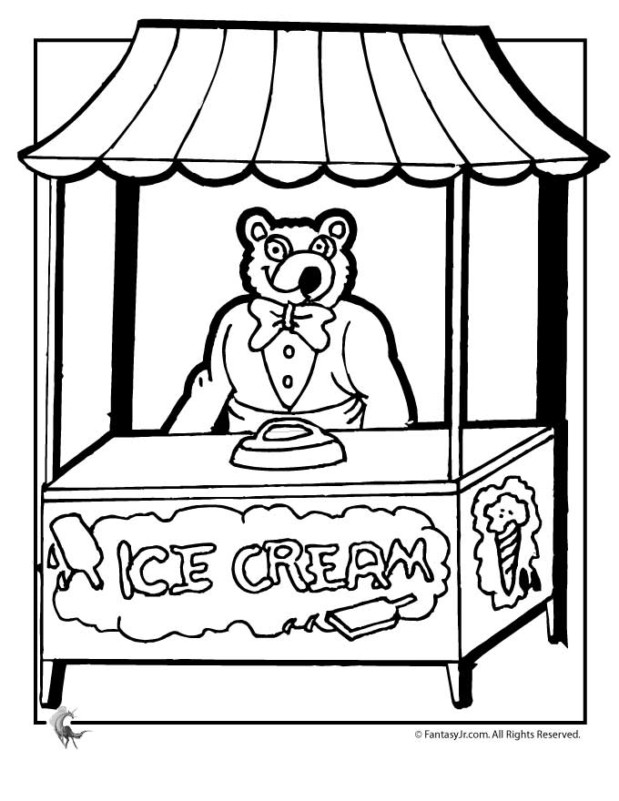 680x880 Ice Cream Shop Coloring Page