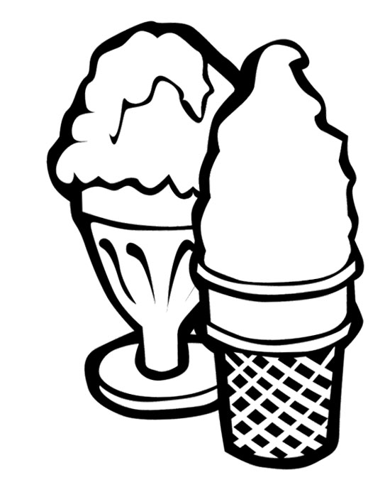 550x700 Two Ice Cream Cone Coloring Page Cookie Ice Cream
