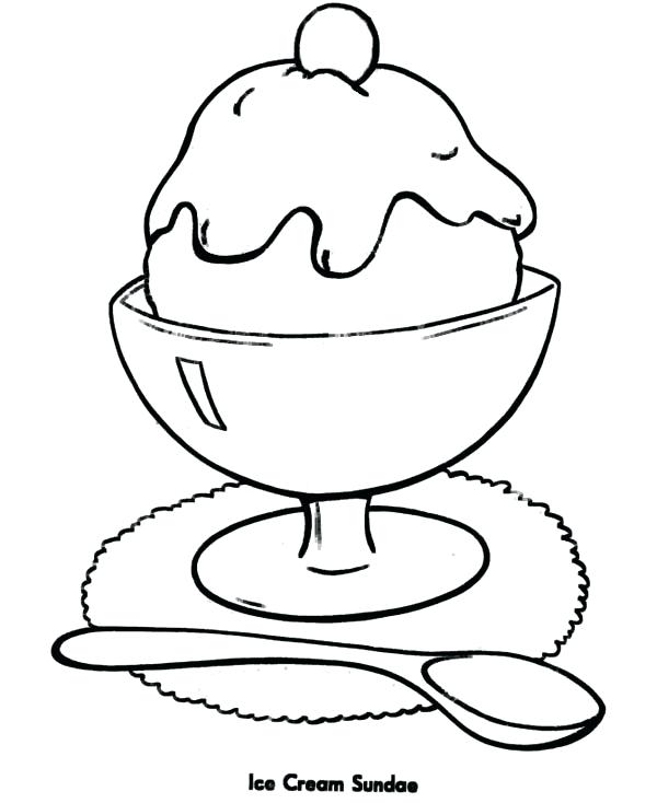 600x734 Ice Cream Sundae Coloring Pictures And How To Draw Ice Cream
