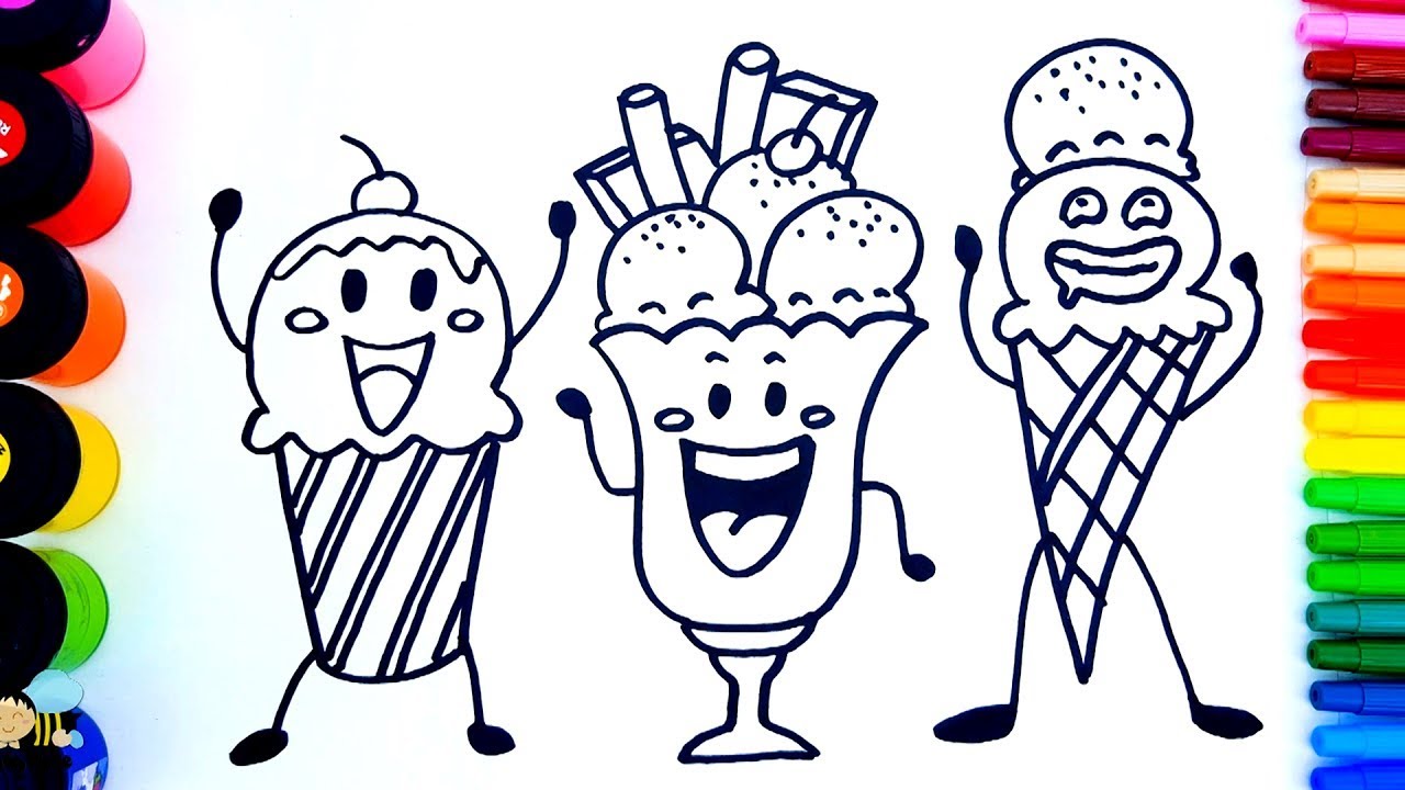 1280x720 Learn Colors For Children With Coloring Pages Ice Cream
