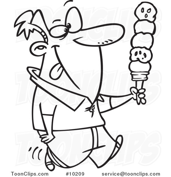 581x600 Cartoon Black And White Line Drawing Of A Guy With Lots Of Ice