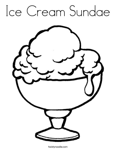468x605 Ice Cream Sundae Coloring Page