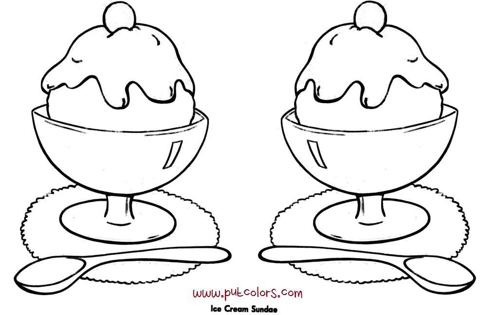 1019x648 Ice Cream Sundae Coloring Pages