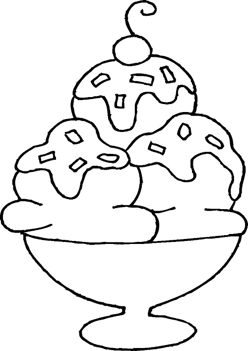 Coloring Pages Ice Cream Sundae 2