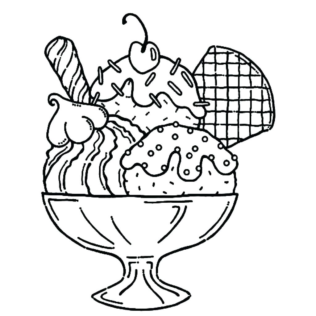 Coloring Pages Ice Cream Sundae 4