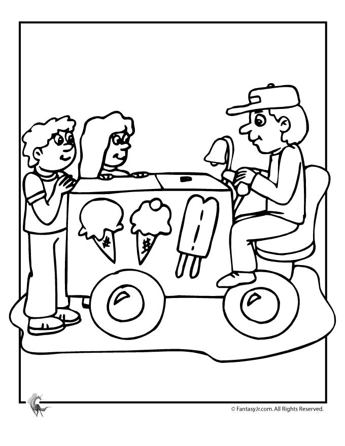 680x880 Ice Cream Truck Coloring Page