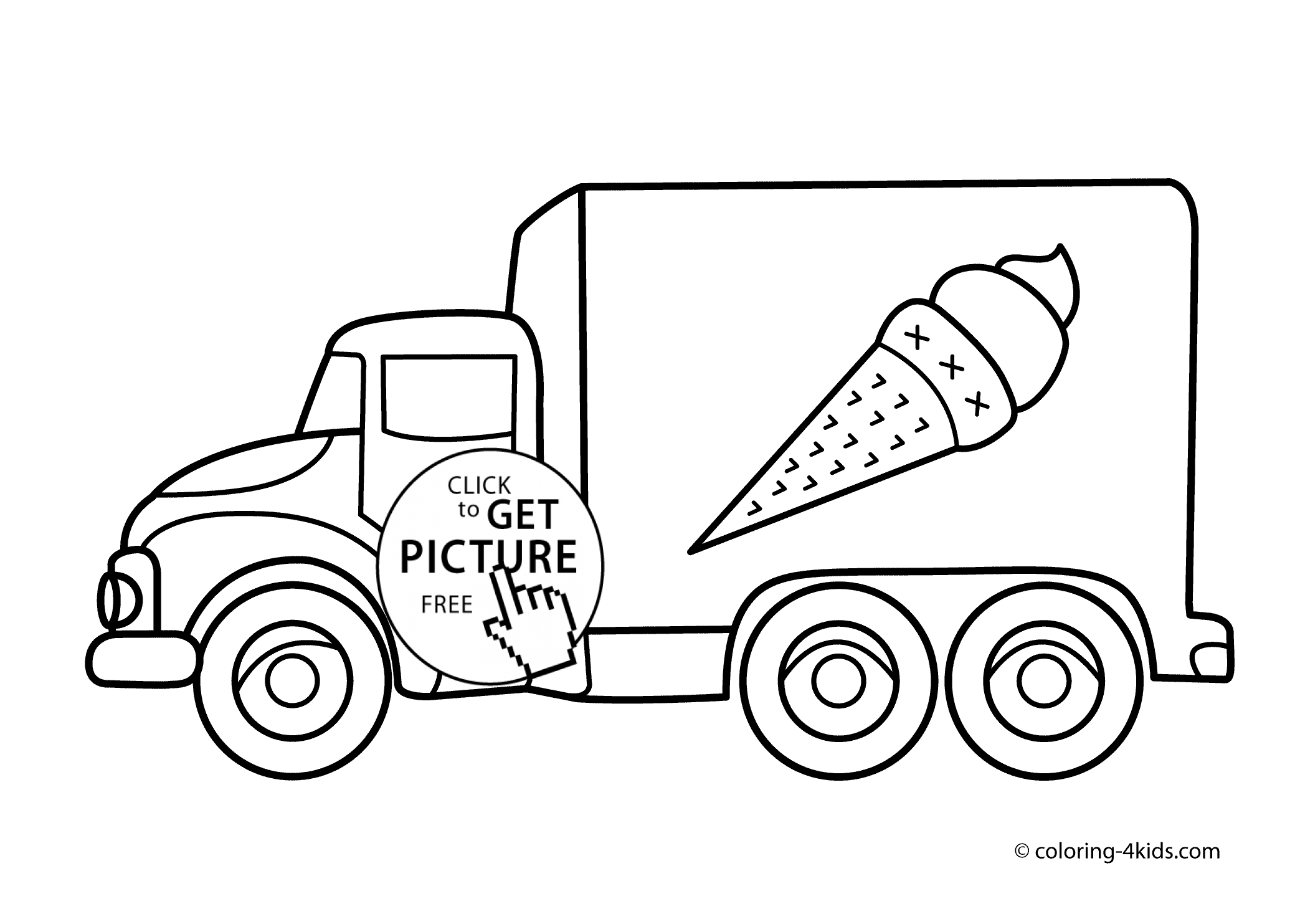 2079x1483 Ice Cream Truck Transportation Coloring Pages For Kids, Printable