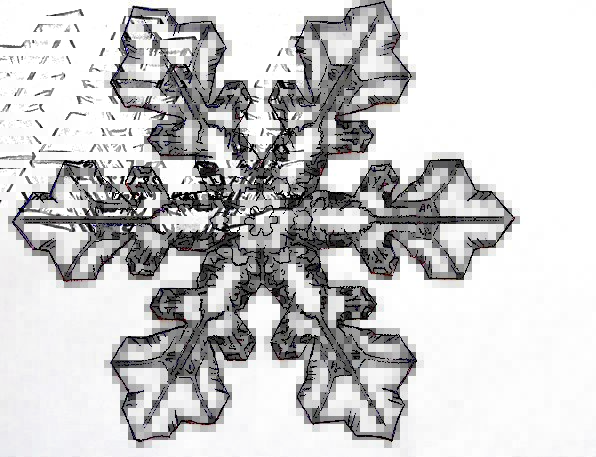 596x457 Pencil Drawing, Snow, Ice Crystal, Snowflake, Abstract