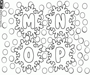 300x250 Alphabet With Snowflakes Coloring Pages Printable Games