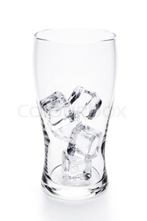 213x320 Glass With Ice Cubes. Isolated On White Background. Stock Photo