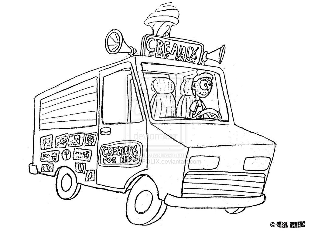 1024x768 Best Photos Of Ice Cream Truck Drawing