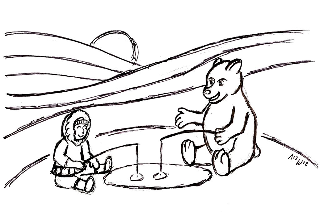 1024x696 Ice Fishing (Ink) By Visiblitymissing