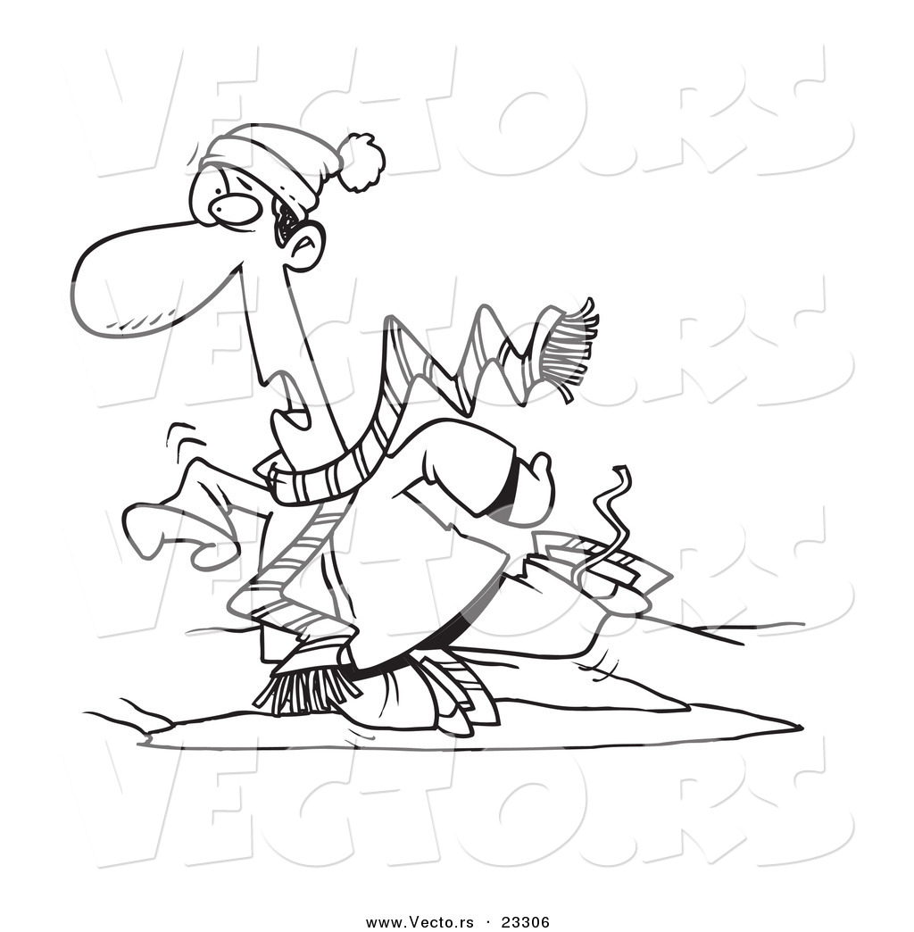 1024x1044 Cartoon Vector Of Cartoon Man Falling While Ice Skating