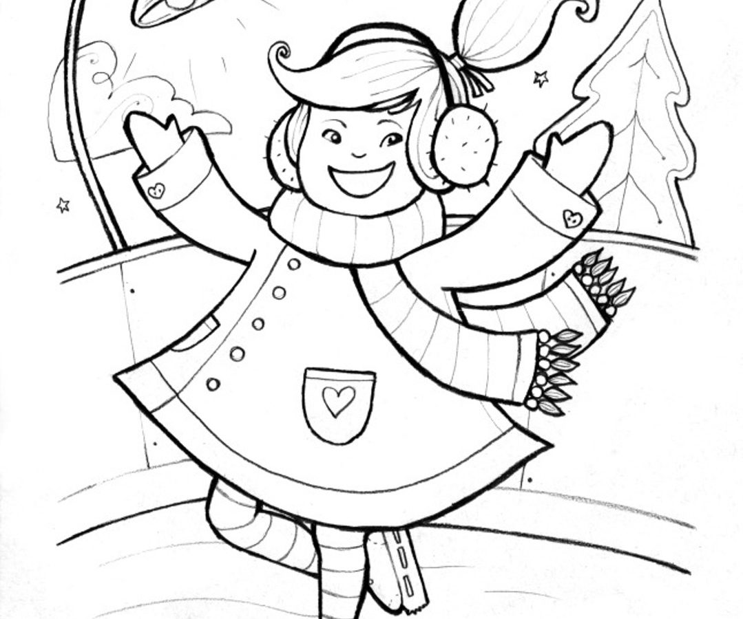 1079x900 Ice Skating Coloring Pages To Download And Print For Toddler Free