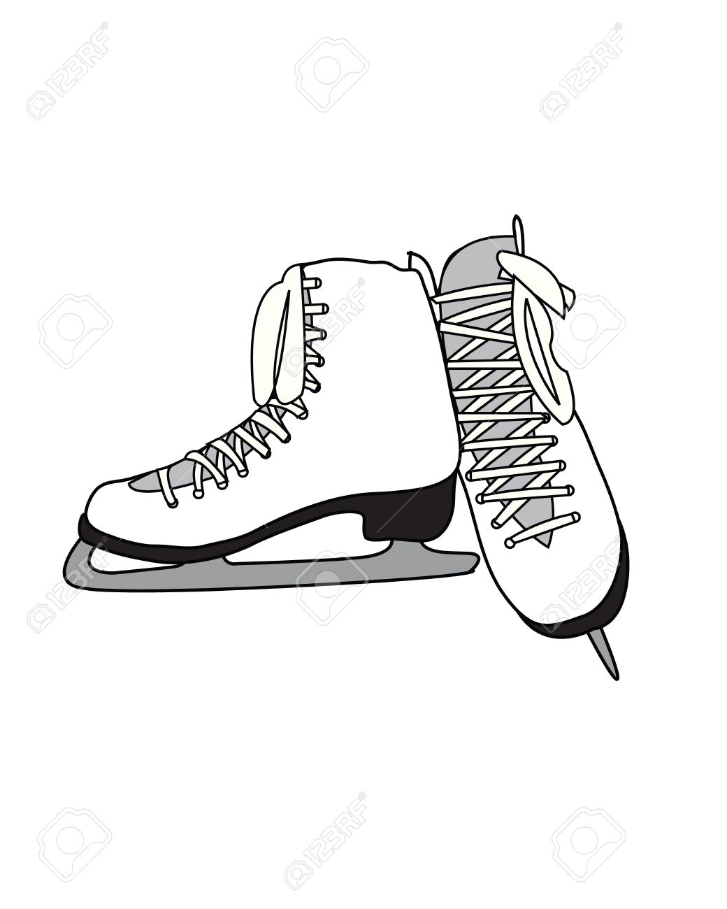 1040x1300 White Pair Of Figure Skates Royalty Free Cliparts, Vectors,