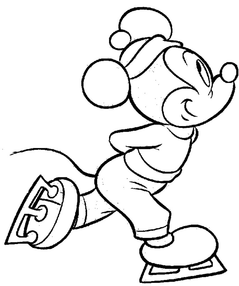 765x916 Coloring Amp Activity Pages Mickey Mouse Ice Skating Coloring Page