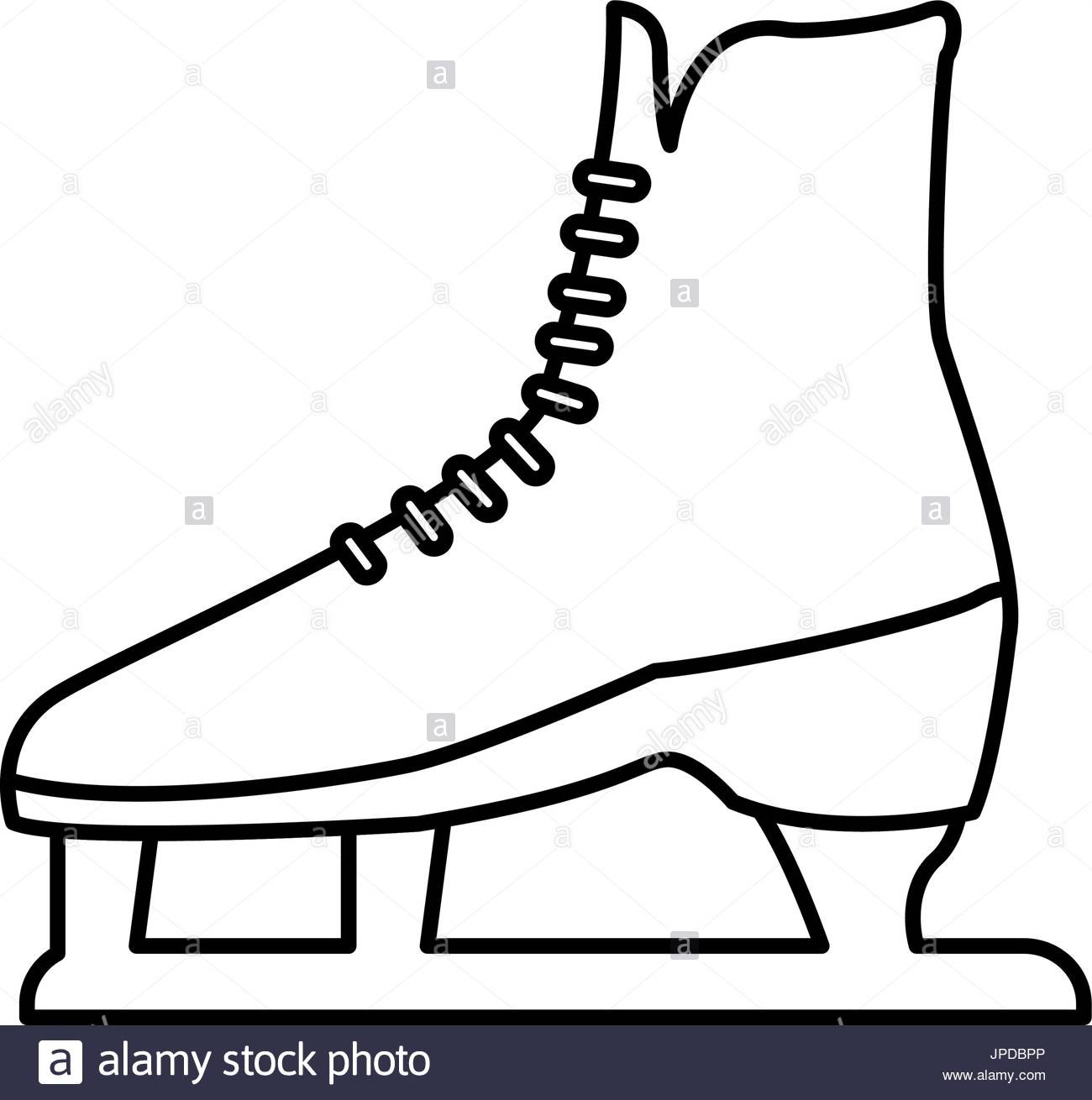1300x1310 Classic Ice Figure Skates Sport Equipment Side View Stock Vector