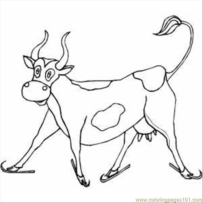 650x650 Cow On Ice Skates Coloring Page