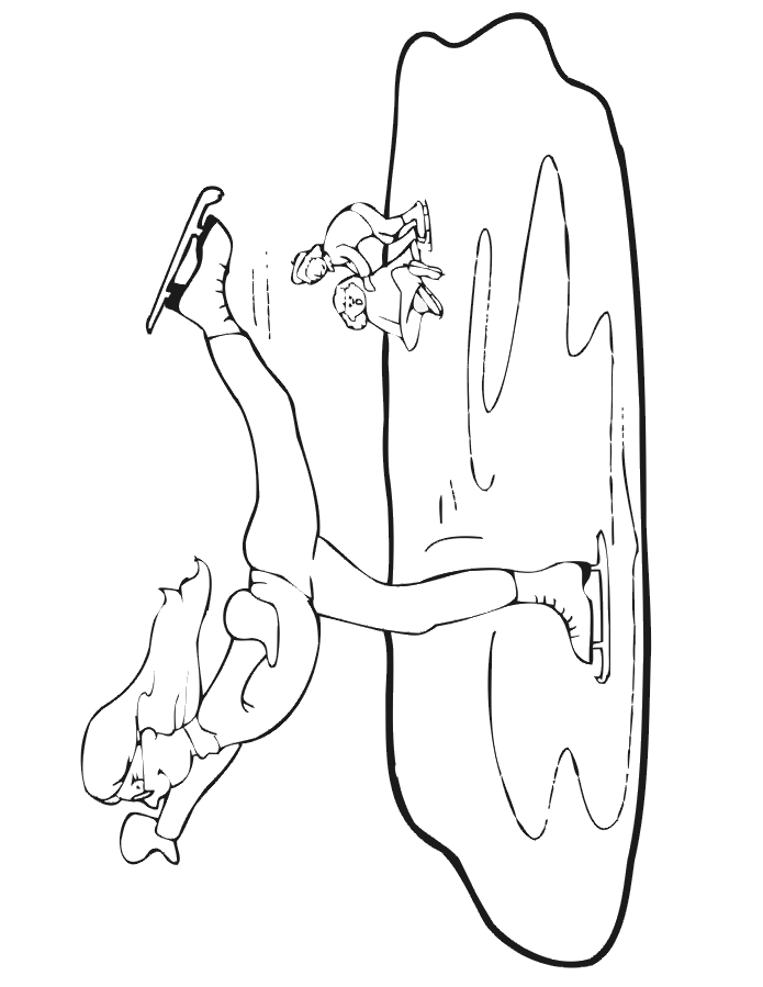 695x899 Ice Skating Pond Coloring Pages
