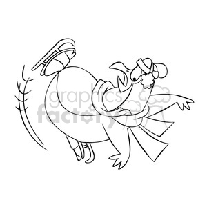 300x300 Royalty Free Sal The Cartoon Penguin Character Falling While Ice