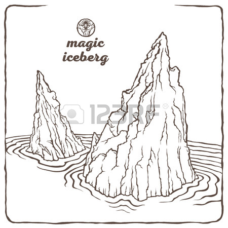 450x450 Vector Isolated Image Of The Contour Of The Iceberg. Northern