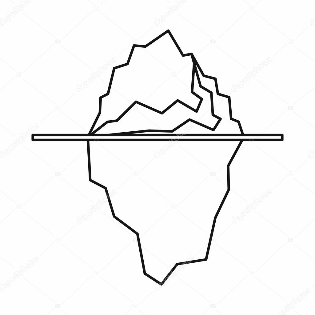 1024x1024 Iceberg Icon, Outline Style Stock Vector Ylivdesign