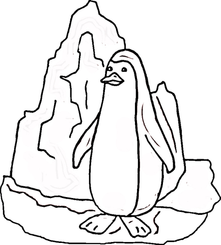 434x480 Penguin Near Iceberg Coloring Page Free Printable Coloring Pages