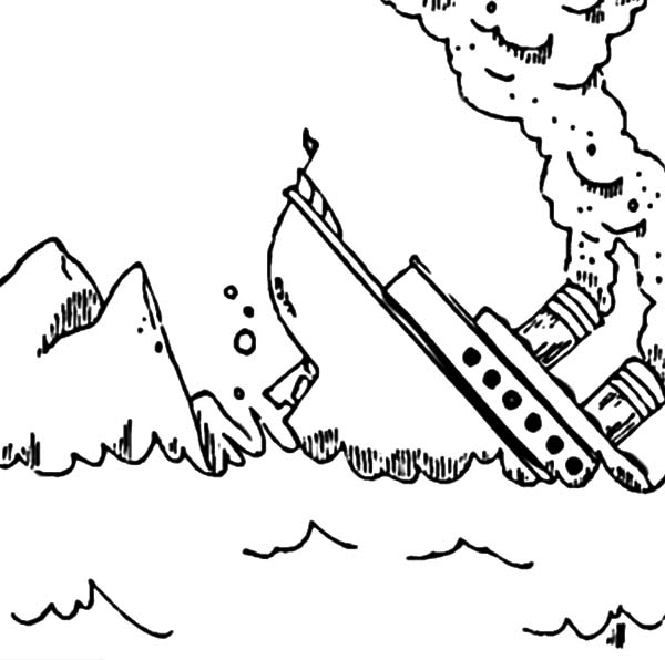 600x596 Titanic Sink After Crash Into An Iceberg Coloring Pages Batch
