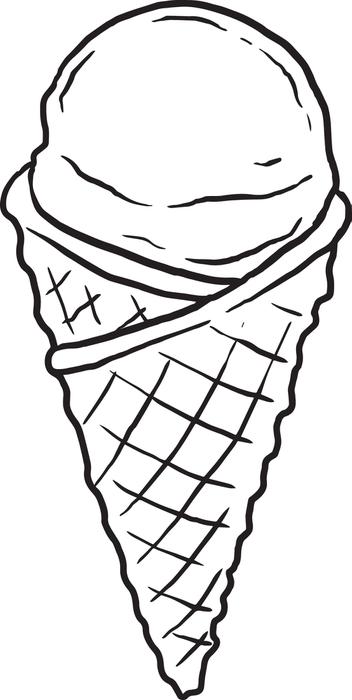 352x700 Free, Printable Ice Cream Cone Coloring Page For Kids