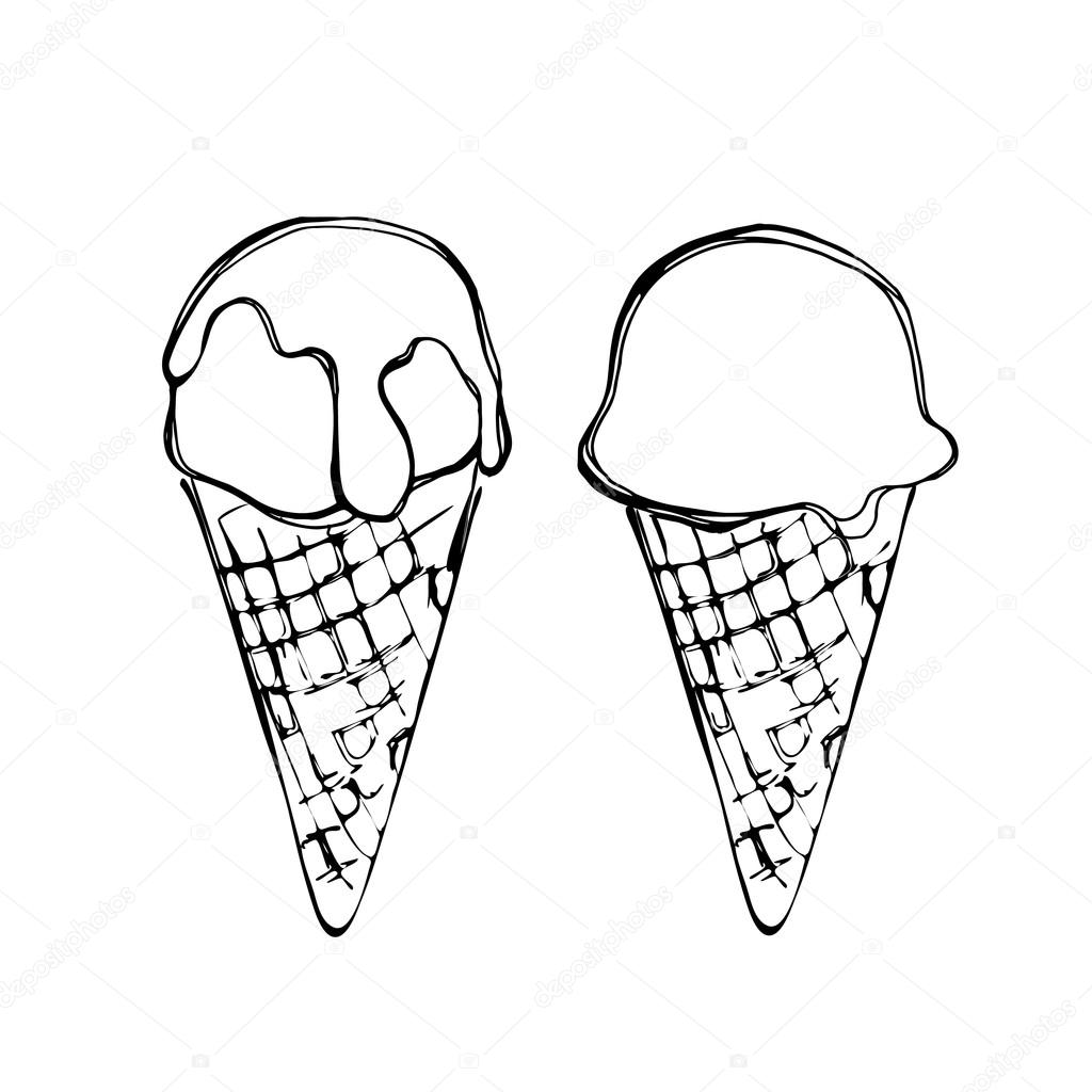 1024x1024 Doodle Ice Cream Cone Stock Vector O.ta