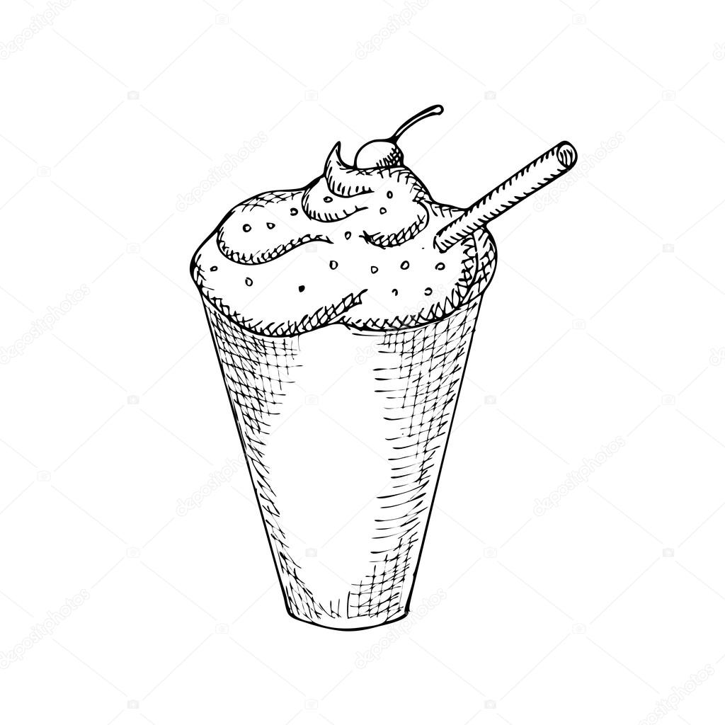 1024x1024 Iced Coffee Illustration Stock Vector